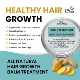 TRU BALANCE Follicle Booster Hair Growth Balm - Bald Spot & Hair Loss Treatments, Nourishes the Scalp & Dht Blocker - Hair Regrowth Salve For All Hair Types