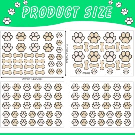 127 Glow in The Dark Dog Paw Stickers Luminous Removable Vinyl Wall Decals for Kids Nursery Bedroom(Green Light)