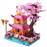 DOLBLOCK Sakura Tree House Micro Building Blocks Set for Women\'s Adult, Japanese Cherry Blossom Treehouse Ideal Gift for Girls Ages of 14+ and Lover - Challenging, Creative, Collector\'s Item