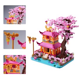 DOLBLOCK Sakura Tree House Micro Building Blocks Set for Women\'s Adult, Japanese Cherry Blossom Treehouse Ideal Gift for Girls Ages of 14+ and Lover - Challenging, Creative, Collector\'s Item