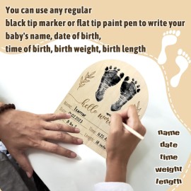 Mayyi Newborn Birth Announcement Sign,Personalized Baby AnnouncementCustom Engraved Wooden Baby Name SignNewborn Photo Props, Hello World Newborn Announcement for Hospital (BAS 01)