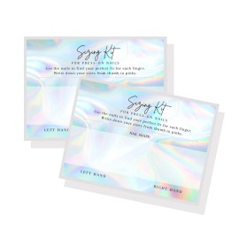 Press On Nail Sizing Card | 30 Pack | 5x7 inch Large Postcard |Press-On Nail Supplies | For DIY Press-On Nail Kit | Sizing Guide for Press-On Nails | Holographic Design