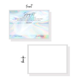Press On Nail Sizing Card | 30 Pack | 5x7 inch Large Postcard |Press-On Nail Supplies | For DIY Press-On Nail Kit | Sizing Guide for Press-On Nails | Holographic Design