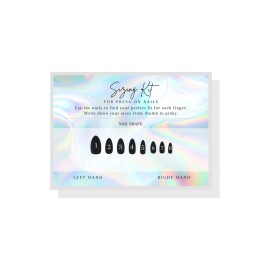 Press On Nail Sizing Card | 30 Pack | 5x7 inch Large Postcard |Press-On Nail Supplies | For DIY Press-On Nail Kit | Sizing Guide for Press-On Nails | Holographic Design