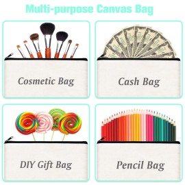 ZeeDix 8 Pack 8.3 x 5 inches Blank DIY Craft Bag - White Canvas Zipper Pouch Bags Multipurpose Cosmetic Bag Makeup Pouch with Zipper, Travel Toiletry Bag for Storage ZeeDix 8 Pack 8.3 x 5 inches Blank DIY Craft Bag - White Canvas Zipper Pouch Bags Multipurpose Cosmetic Bag Makeup Pouch with Zipper, Travel Toiletry Bag for Storage