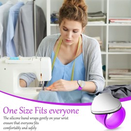 7 Pieces Hair Braiding Tools 1 Piece Magnetic Pin Wristband and 2 Pieces Stainless Steel Pintail Rat Tail Comb with 4 Pieces Wide Teeth Alligator Sectioning Hair Clip for Hair Braid Maker (Purple)