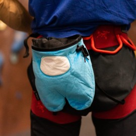 Rockbuddy Chalk Bag for Rock Climbing - Bouldering Chalk Bucket with Quick-Clip Belt, Zipper Pocket and Brush Holder (Crewmate)