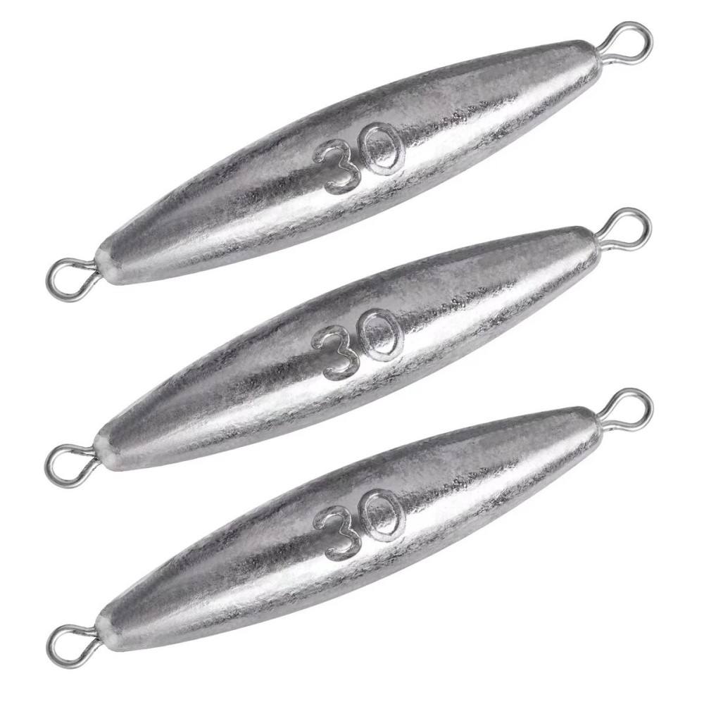 THKFISH Fishing Weights 10PCS Inline Trolling Sinkers Weights Kit Double Ring Sinkers Tor-Pedo Sinkers Saltwater Freshwater 1oz(30g)-10PCS