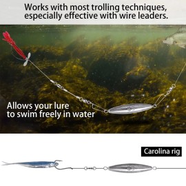 THKFISH Fishing Weights 10PCS Inline Trolling Sinkers Weights Kit Double Ring Sinkers Tor-Pedo Sinkers Saltwater Freshwater 1oz(30g)-10PCS