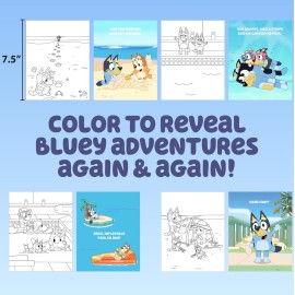 Horizon Group USA Bluey Aqua Art - Reusable Water Reveal Activity Pages With Water Pen for No-Mess Drawing and Coloring