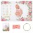 Yokakio Baby Monthly Milestone Blanket Girl, Milestone Blanket for Baby Girl, Track Growth and Age, Newborn Shower Gifts for Mom, Includes Floral Wreath & Pink Bow Headband, 60 X 40