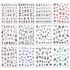 WOKOTO 12 Sheets Gradient Design Flower Nail Stickers for Nail Art Stickers Decals Tips 3D Nail Self-Adhesives Decals for Women Nails Art Design Dry Flowers for Nails Decals 3D Flowers for Nails WOKOTO 12 Sheets Gradient Design Flower Nail Stickers for Nail Art Stickers Decals Tips 3D Nail Self-Adhesives Decals for Women Nails Art Design Dry Flowers for Nails Decals 3D Flowers for Nails