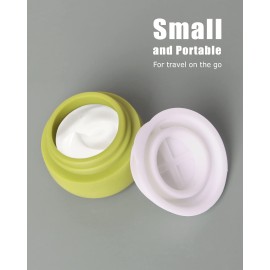 Gemice Silicone Cream Jars, TSA Approved Travel Size Containers - Leak-proof Travel Accessories with Lid for Cosmetic Makeup Face Body Hand Cream (4 Pieces)