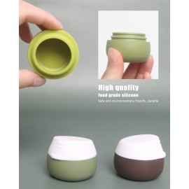 Gemice Silicone Cream Jars, TSA Approved Travel Size Containers - Leak-proof Travel Accessories with Lid for Cosmetic Makeup Face Body Hand Cream (4 Pieces)