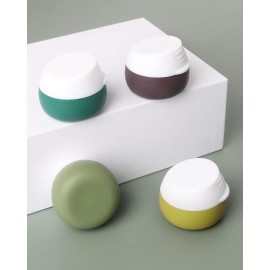 Gemice Silicone Cream Jars, TSA Approved Travel Size Containers - Leak-proof Travel Accessories with Lid for Cosmetic Makeup Face Body Hand Cream (4 Pieces)