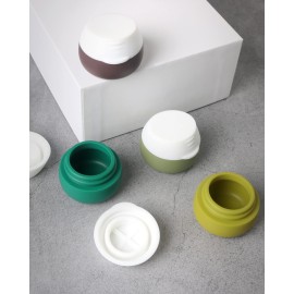 Gemice Silicone Cream Jars, TSA Approved Travel Size Containers - Leak-proof Travel Accessories with Lid for Cosmetic Makeup Face Body Hand Cream (4 Pieces)