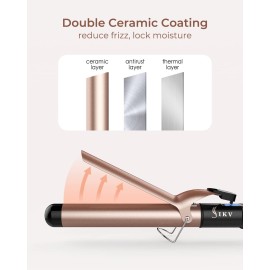 1 1/4 Inch Extra Long Barrel Curling Iron, Ceramic Tourmaline Curling Wand Professional Dual Voltage