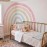 Colorful Rainbow Wall Sticker Stickers,for Baby Kids Girls Bedroom Art,Peel and Stick Large Fabric Watercolor Rainbow Wall Mural Stickers,94.49x82.68