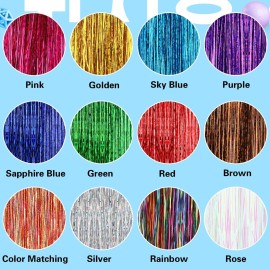 FEBSNOW 47 Inches Rainbow Tinsel Hair Extension with Tool 2400 Strands 12 Mixed Colors Hair Extension Tinsel Kit Glitter Rainbow Hair Extensions for Gay Pride Month Activities Accessories FEBSNOW 47 Inches Rainbow Tinsel Hair Extension with Tool 2400 Strands 12 Mixed Colors Hair Extension Tinsel Kit Glitter Rainbow Hair Extensions for Gay Pride Month Activities Accessories