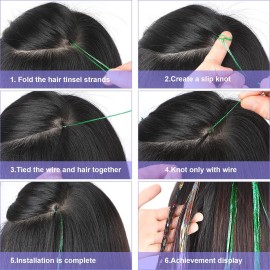 FEBSNOW 47 Inches Rainbow Tinsel Hair Extension with Tool 2400 Strands 12 Mixed Colors Hair Extension Tinsel Kit Glitter Rainbow Hair Extensions for Gay Pride Month Activities Accessories FEBSNOW 47 Inches Rainbow Tinsel Hair Extension with Tool 2400 Strands 12 Mixed Colors Hair Extension Tinsel Kit Glitter Rainbow Hair Extensions for Gay Pride Month Activities Accessories