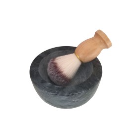 Yepmlrt Marble Shaving BowlHandcrafted Black Marble LaterShaving Soap & Cream Bowl for MenLather Mug with Interior Grooves Builds a Rich.
