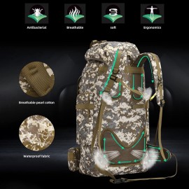 HongXingHai 100L Camping Hiking Backpack,Molle military Tactical rucksack backpack,Waterproof Lightweight Hiking Backpack (Black)