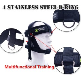 J Bryant Neck Harness Head Weight Lifting with Chain Adjustable Strap Neck Exercise Equipment