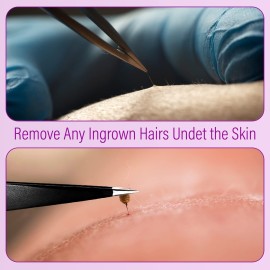 EAF Beauty eyebrow tweezer set, best grooming hair remover, heavy duty craft tweezers, sharp tweezers, and brow tweezers. fine point tweezers, with travel case (black)