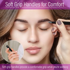 EAF Beauty eyebrow tweezer set, best grooming hair remover, heavy duty craft tweezers, sharp tweezers, and brow tweezers. fine point tweezers, with travel case (black)