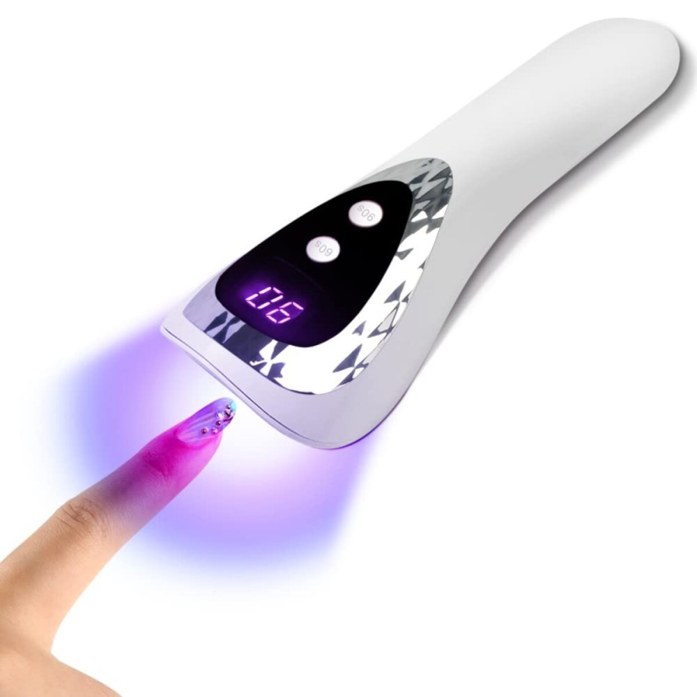 SMALLSHS Handheld UV Light for Gel Nails, Portable Mini Nail Lamp LED Flash Nail Curing Polish Rechargeable Nail Dryer Resin Art Fast-Dry Machine 5V USB Home DIY