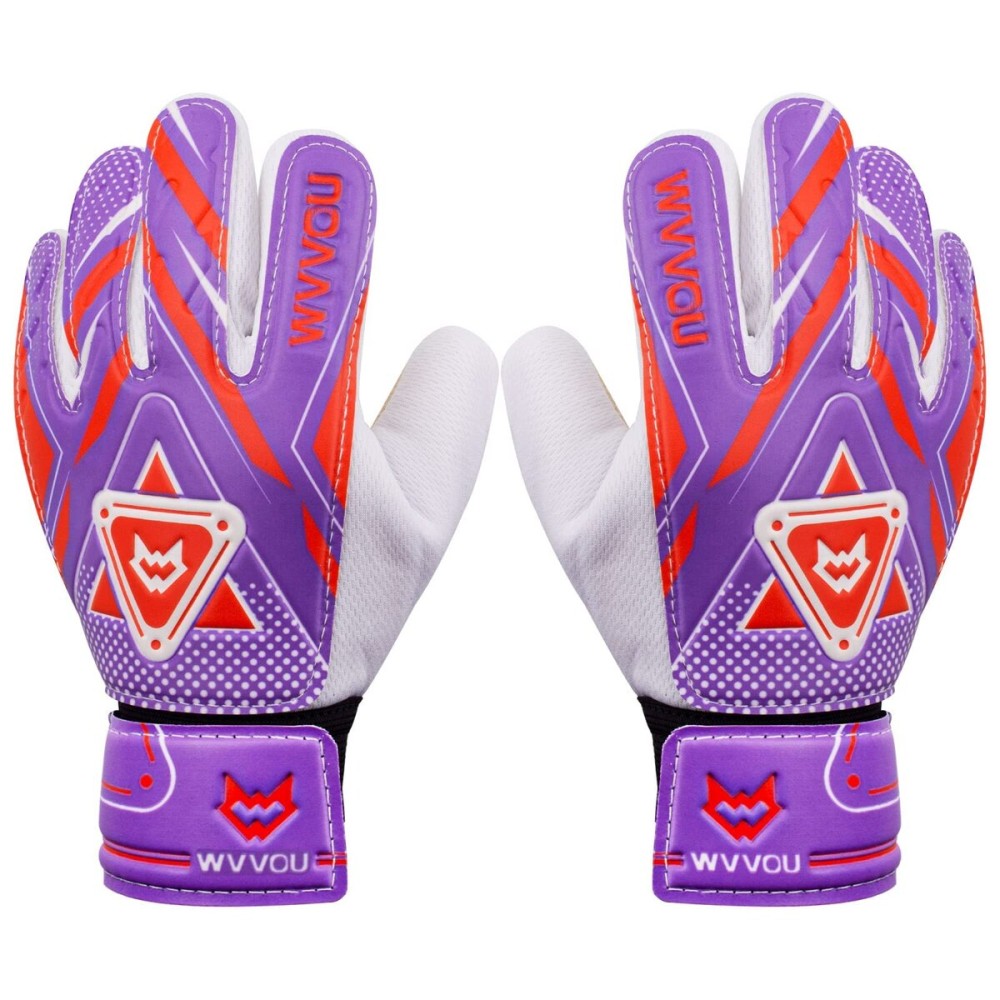 WVVOU Goalkeeper Gloves for Kids Youth, Soccer Goalie Gloves with Double Protection, Anti-Slip Soccer Gloves, Super Grip