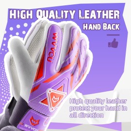 WVVOU Goalkeeper Gloves for Kids Youth, Soccer Goalie Gloves with Double Protection, Anti-Slip Soccer Gloves, Super Grip