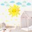 Watercolor Sun Cloud Wall Decals Large Sun and Clouds Wall Stickers Yellow Polka Dots Decal Peel and Stick Big Sun Wall Stickers for Kids Room Baby Nursery Bedroom Playroom Decor