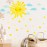 Watercolor Sun Cloud Wall Decals Large Sun and Clouds Wall Stickers Yellow Polka Dots Decal Peel and Stick Big Sun Wall Stickers for Kids Room Baby Nursery Bedroom Playroom Decor