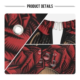 ALAZA Vintage Skulls Music Roses Barber Cape for Men Women, Waterproof Haircut Apron Beard Shaving Bib Hair Cutting Cloth 55 x 65 Inch