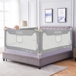 FAMILL Bed Rail for Toddlers with U-Shaped Base, Toddler Bed Rails, Bed Rails Suitable for Queen/King Size Mattress, Extra Length, Grey, 1 Piece, 78.7