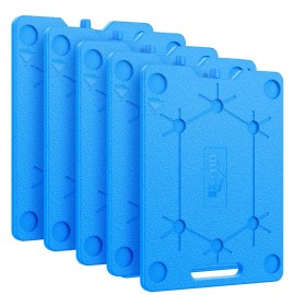 OUTXE Ice Packs for Coolers - 5 Large- 9.5 x 13 Inch, Space Saving - Reusable, Long Lasting, Cold Freezer Packs for Coolers&Totes to Keep Food Fresh