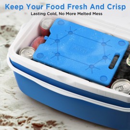 OUTXE Ice Packs for Coolers - 5 Large- 9.5 x 13 Inch, Space Saving - Reusable, Long Lasting, Cold Freezer Packs for Coolers&Totes to Keep Food Fresh