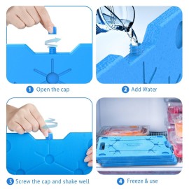 OUTXE Ice Packs for Coolers - 5 Large- 9.5 x 13 Inch, Space Saving - Reusable, Long Lasting, Cold Freezer Packs for Coolers&Totes to Keep Food Fresh