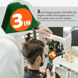 AFANSO Hair Clipper Guards, Extra Long 3 Inch, 8pcs Green - Compatible with Most Wahl Full Size Hair Clippers, Large Guide Comb Set 3\', 2.75\', 2.5\', 2.25, 2, 1.75, 1.5, 1.25
