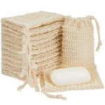 Cunhill Exfoliating Pouch Sisal Soap Saver Bag with Drawstring Mesh Foaming and Drying Soap Holder for Bath and Shower (70 Pieces)