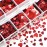 Heart Nail Art Stickers Decals Valentine Nail Glitter Red Flakes Charms Love Nail Supplies Sparkle Heart Nail Decals Shiny Valentine Wedding New Year Festival Design for Acrylic Nails Decorations