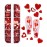 Heart Nail Art Stickers Decals Valentine Nail Glitter Red Flakes Charms Love Nail Supplies Sparkle Heart Nail Decals Shiny Valentine Wedding New Year Festival Design for Acrylic Nails Decorations
