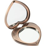 EYIDADAE Mini Vintage Heart Elegant Makeup Mirror, Portable 1X/2X Magnifier (Retro Red)