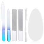 6 Pcs Glass Nail File and Nail Shiner Set Manicure Pedicure Glass File Buffer Cuticle Trimmer Nano Finger Nano Foot Scrubber Callus Remover Foot Care Pedicure Fingernails Toenail