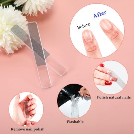 6 Pcs Glass Nail File and Nail Shiner Set Manicure Pedicure Glass File Buffer Cuticle Trimmer Nano Finger Nano Foot Scrubber Callus Remover Foot Care Pedicure Fingernails Toenail