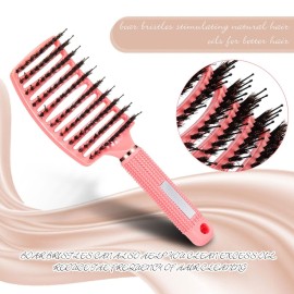 Cunhill 6 Pack Boar Bristle Hair Brushes Curved and Vented Hairbrush Detangler Curved Hair Brushes for Women Detangling Comb for Men Long Wet Dry Thick Curly Blowing Hair Accessories, 6 Colors Cunhill 6 Pack Boar Bristle Hair Brushes Curved and Vented Hairbrush Detangler Curved Hair Brushes for Women Detangling Comb for Men Long Wet Dry Thick Curly Blowing Hair Accessories, 6 Colors