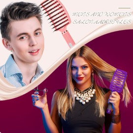 Cunhill 6 Pack Boar Bristle Hair Brushes Curved and Vented Hairbrush Detangler Curved Hair Brushes for Women Detangling Comb for Men Long Wet Dry Thick Curly Blowing Hair Accessories, 6 Colors Cunhill 6 Pack Boar Bristle Hair Brushes Curved and Vented Hairbrush Detangler Curved Hair Brushes for Women Detangling Comb for Men Long Wet Dry Thick Curly Blowing Hair Accessories, 6 Colors