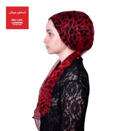 Mu LAN Silk Royal Turban | Handmade Silk Velvet Adjustable Shaper | Hijab Scarf Bonnet Shawl | Chemo Hair Loss Head Cover (Red Black)