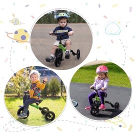 XPIY Tricycle for Toddlers Age 2-5 Years Old, 3 in 1 Folding Toddler Bike for Boys and Girls, Kids\' Bike Trike with Detachable Pedal and Adjustable Seat (Green)